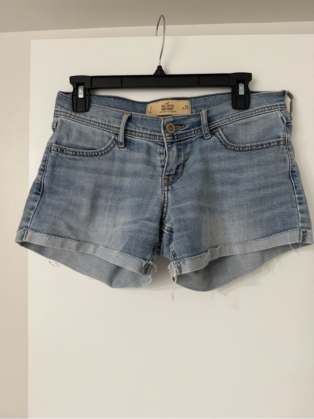 Hollister Light Wash Denim Shortie Shorts - Women's